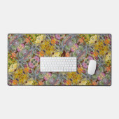 Distel Multi Kleur Bloemen met Monogram Boho Chic Bureaumat (Keyboard & Muis)