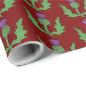 Distel (op rood) cadeaupapier (Rol Hoek)