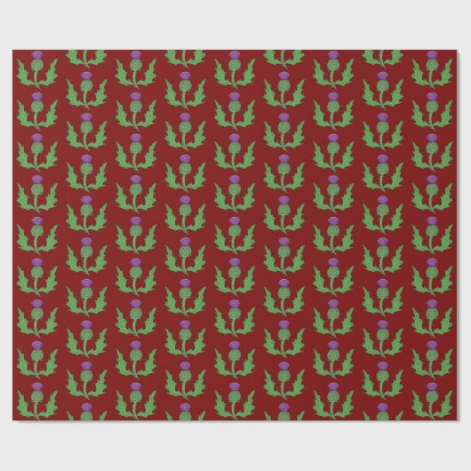 Distel (op rood) cadeaupapier (Vlak)