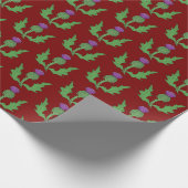 Distel (op rood) cadeaupapier (Hoek)