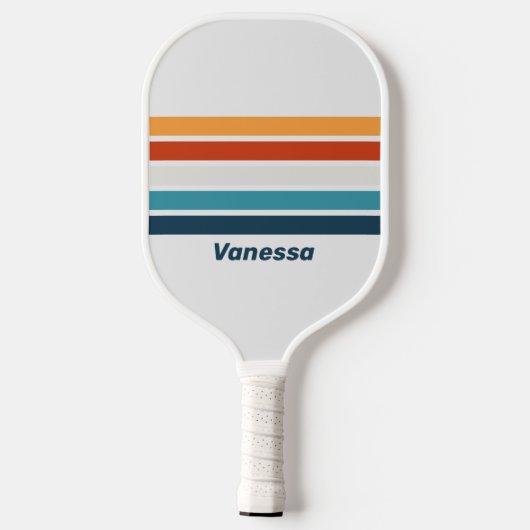 distel over striping met naam pickleball paddle (Achterkant)