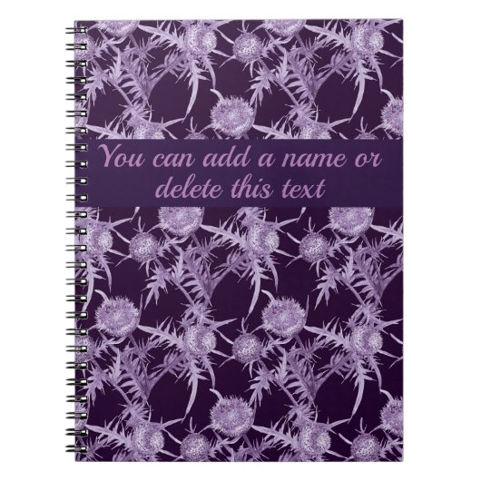 Distel paarse bloem patroon notitieboek (Voorkant)