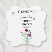 Distel Paarse Bloemen Schotse Boho Bruidsdouche Bedankjes Labels (Voorkant)