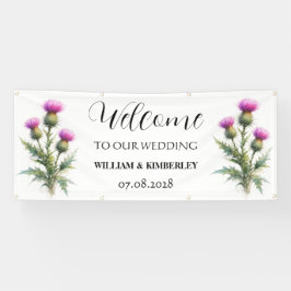 Distel Schotland Bloemen Rustieke Elegante Trouwda Spandoek