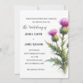 Distel Schotse Aquarel Rustieke Bruiloft Kaart (Voorkant)