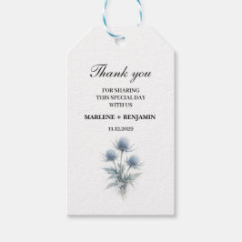 Distel Schotse Bloemige Waterverf Trouw Cadeaulabel