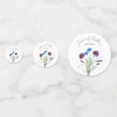 Distel Schotse Paarse bloem Waterverf Bruiloften Confetti (Voorkanten)