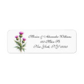 Distel Schotse Watercolor Retouradres Label (Voorkant)