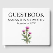 Distel Schotse Waterverf Bloem Bruiloft Gastenboek (Voorkant)