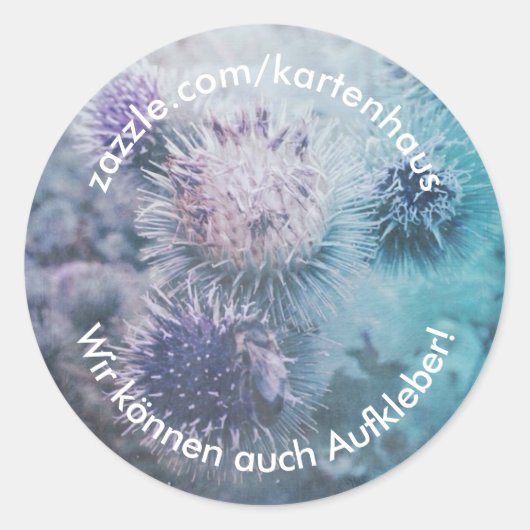 Distelbloesems Ronde Sticker (Voorkant)