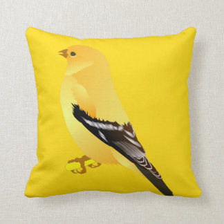 Distelgele vogelworp kussen