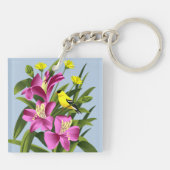 Distelvink en Bloemen Sleutelhanger (Achterkant)