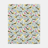 Distelvink en Prairie Rose Vogel Bloem Fleece Deken (Voorkant)