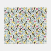 Distelvink en Prairie Rose Vogel Bloem Fleece Deken (Voorkant (Horizontaal))