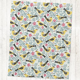Distelvink en Prairie Rose Vogel Bloem Fleece Deken