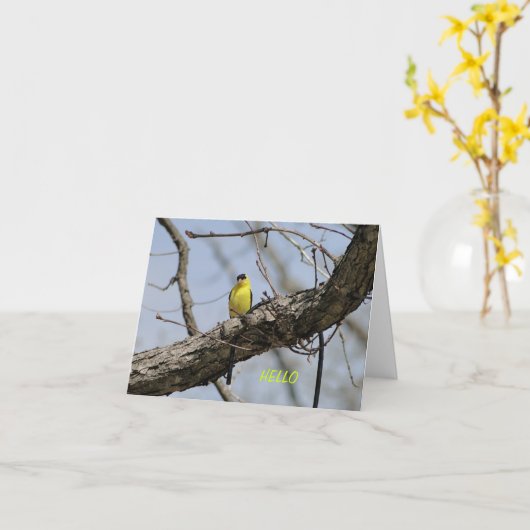 Distelvink, Helder en Blij Kaart (Gele Bloem)