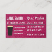 Distillatie bier | Vloeienwinkel | Roze leder Visitekaartje (Achterkant)