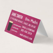 Distillatie bier | Vloeienwinkel | Roze leder Visitekaartje (Achterkant)