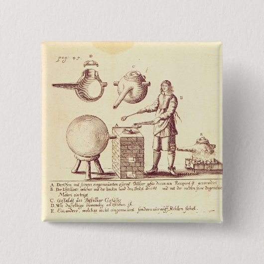 Distillatingapparatuur Vierkante Button 5,1 Cm (Voorkant)