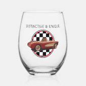 Distinct & Uniek, Mijn Corvette Stemless Wijnglas Wijnglas Zonder Voet (Voorkant)