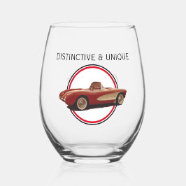 Distinct & Uniek, Mijn Corvette Stemless Wijnglas Wijnglas Zonder Voet