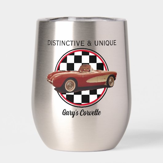 Distinct & Uniek, Mijn Corvette Wijn Tumbler (Achterkant)