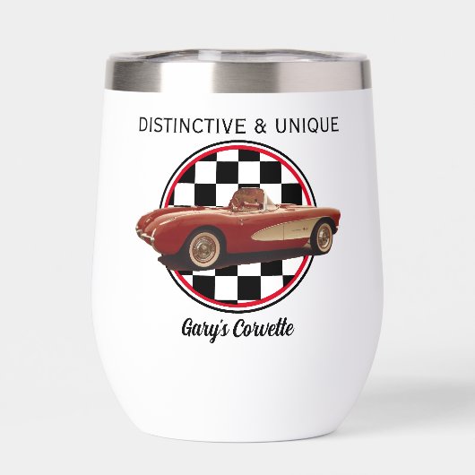 Distinct & Uniek, Mijn Corvette Wijn Tumbler (Achterkant)