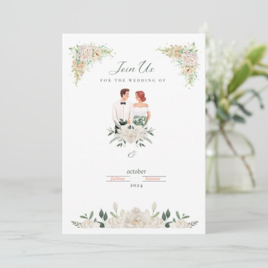 distinctieve uitnodigingskaart kaart (Staand voorkant)