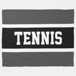 Distinctive Dark Grey Black Stripes TENNIS-tekst Fleece Deken