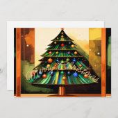 Distinctive Happy Holiday Christmas Tree Feestdagenkaart (Voorkant / Achterkant)