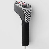Distinctive Monogram Black White Stripes Golfheadcover (Schuin)