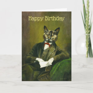 Distinguished Cat Gentleman Birthday Kaart