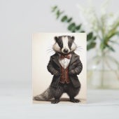Distinguished Gentleman Badger  Stijl Briefkaart (Staand voorkant)