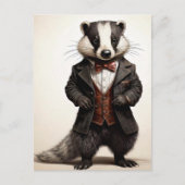 Distinguished Gentleman Badger  Stijl Briefkaart (Voorkant)