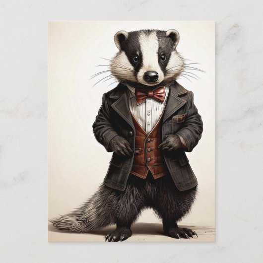 Distinguished Gentleman Badger  Stijl Briefkaart (Voorkant)