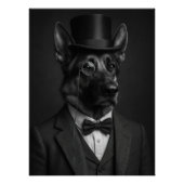 Distinguished German Shepherd with Top Hat Perfect Poster (Voorkant)