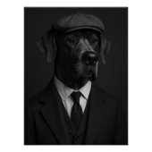 Distinguished Great Dane in Suit & Flat Cap Perfect Poster (Voorkant)