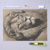 Distinguished Lion in decoupage hoofdtelefoon Tissuepapier (Craft)