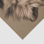 Distinguished Smoking Lion in koptelefoon decoupag Tissuepapier (Detail)