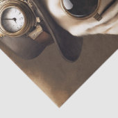 Distinguished Smoking Lion in koptelefoon decoupag Tissuepapier (Detail)