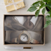 Distinguished Smoking Lion in koptelefoon decoupag Tissuepapier (Geschenk)