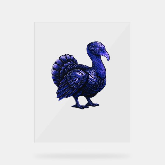Distopian Turkije Thanksgiving Design Classic T-Sh Acryl Bord (Voorkant)