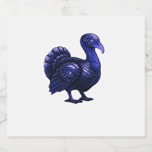 Distopian Turkije Thanksgiving Design Classic T-Sh Sparkling Wijnetiket (Enkel label)