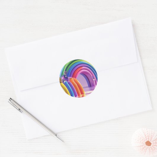 Distorted Rainbows Ronde Sticker (Envelop)