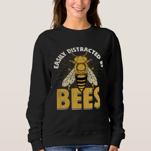 Distracted By Bees  Beekeeper Beekeeping Honey Gra Trui (Voorkant)