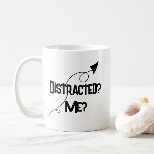 Distracted? Me? ADHD Funny Mug Koffiemok (Met donut)
