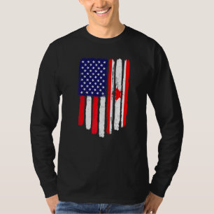 Distress American Canada Flag Patriotic T-shirt