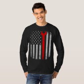 Distress American Flag Ironworker T-shirt (Voorkant volledig)