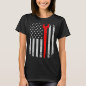 Distress American Flag Ironworker T-shirt (Voorkant)