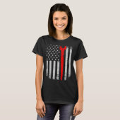 Distress American Flag Ironworker T-shirt (Voorkant volledig)